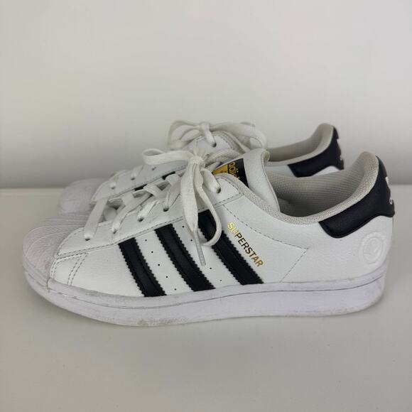 Adidas Mens Superstar Vegan Leather Classic Lace-Up White/Black Sneaker Shoes 5 main image 6